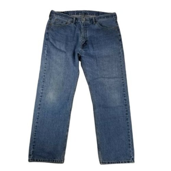 Levis 505 Jeans Sz W40 L32 Straight Medium Blue Wash 100% Cotton (30" inseam) - Picture 9 of 12